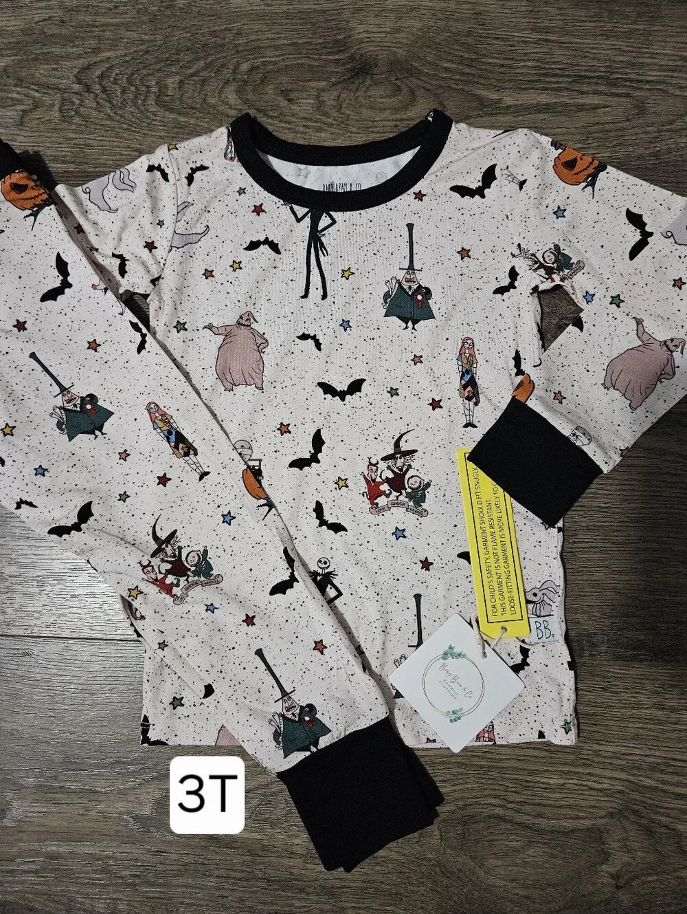 Baby Bean & Co 3T Nightmare Before Christmas 2 Piece Bamboo Pajama